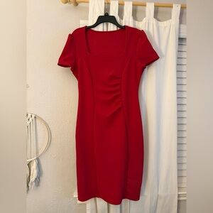 Elegant Red Midi Dress